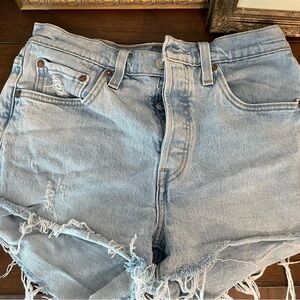 Levi's Sky Blue Denim Cutoffs
